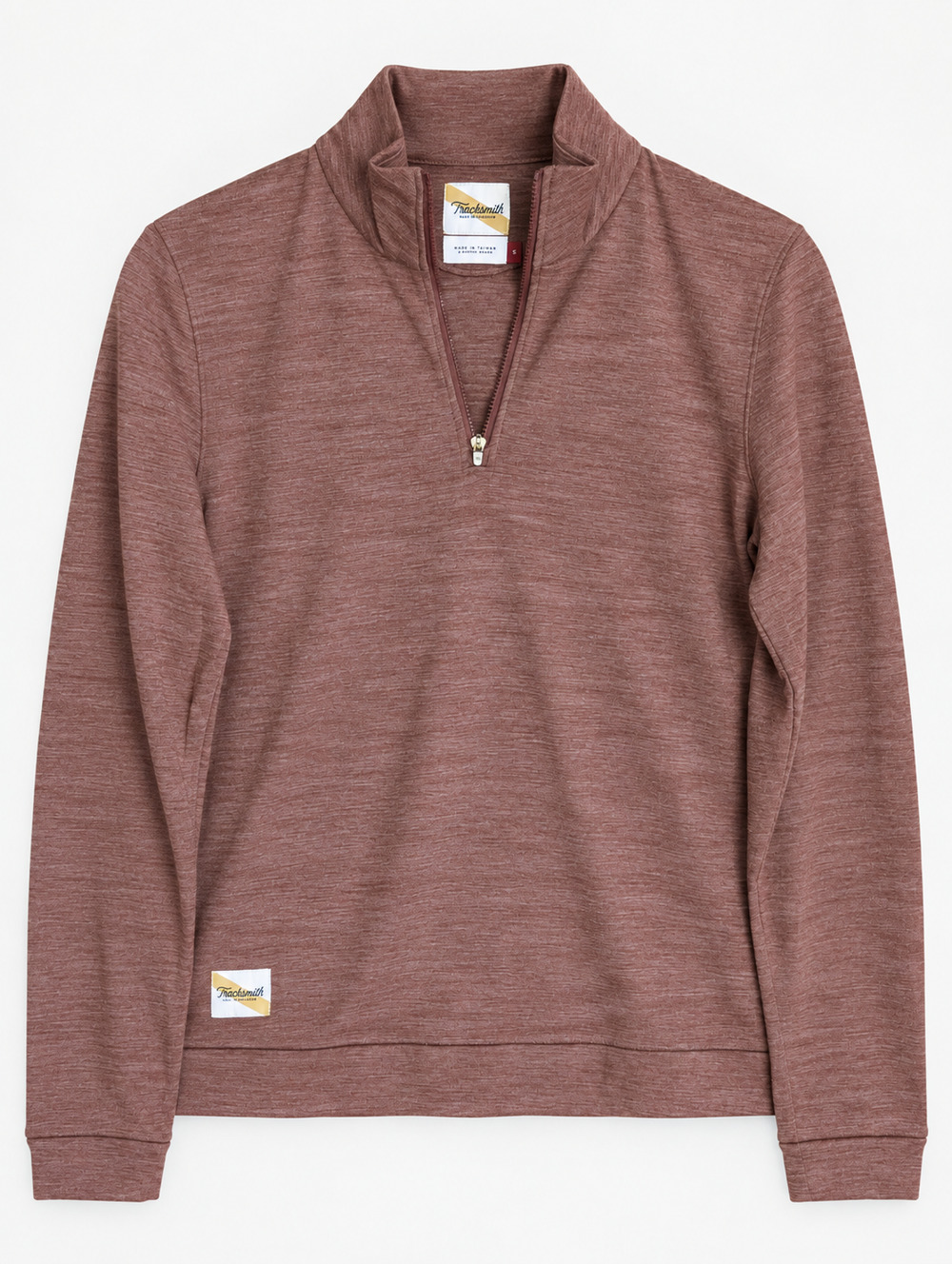 Tracksmith Women's Downeaster Quarter Zip Pullover S Heathered Mauve NWOT